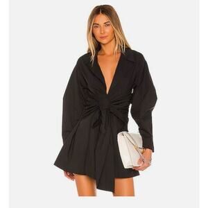 L'Academie Black Midi Dress